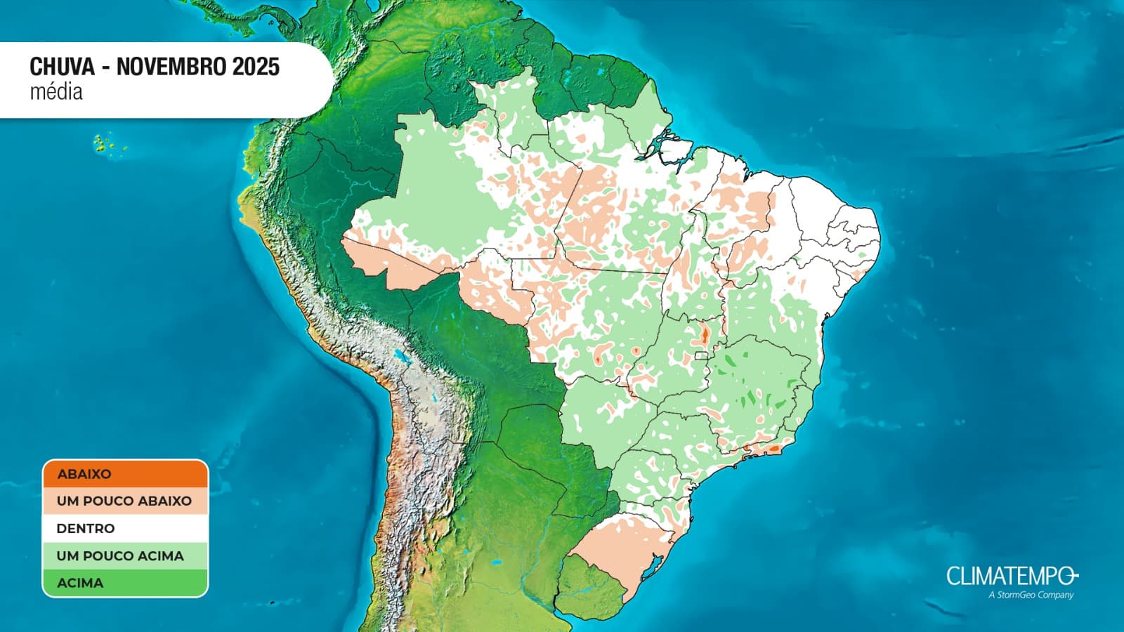 Imagem da notícia Previsão do clima no Brasil em novembro de 2025