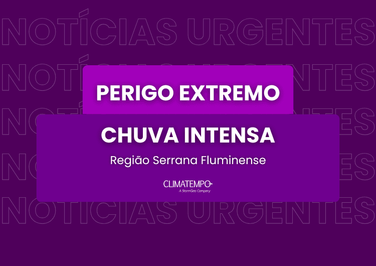Imagem do alerta Perigo: Região Serrana do RJ entra em alerta de perigo extremo para chuva nesta quinta-feira
